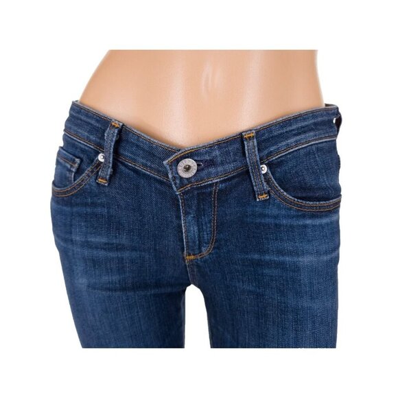 AG Adriano Goldschmied Low-Rise Denim Jeans Size 25 XS Rolled Cuffs - Picture 2 of 9